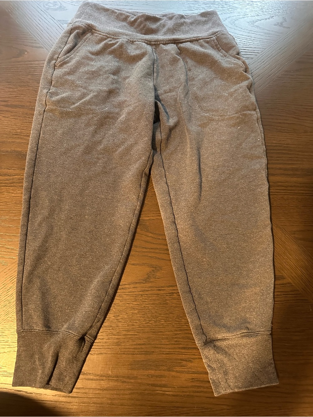 Athleta Heathered Taupe Track Joggers